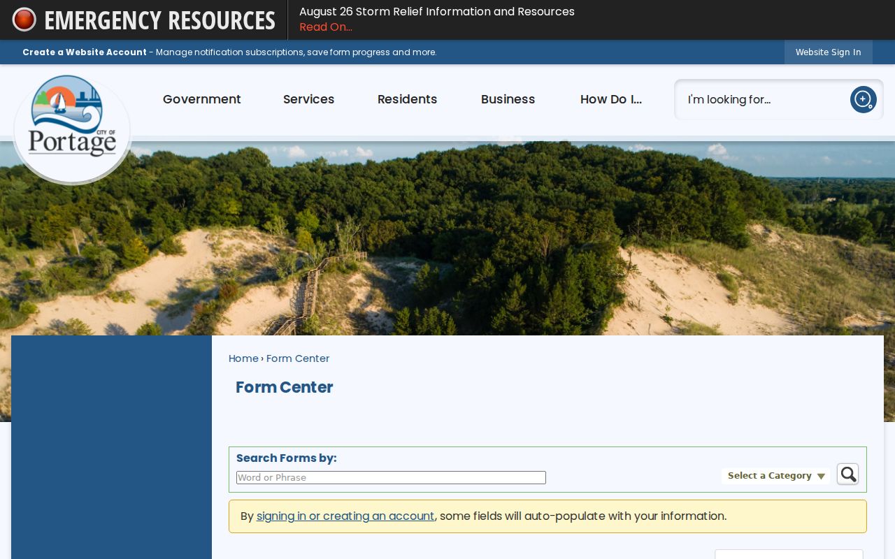 Portage Clerk-Treasurer public records request form