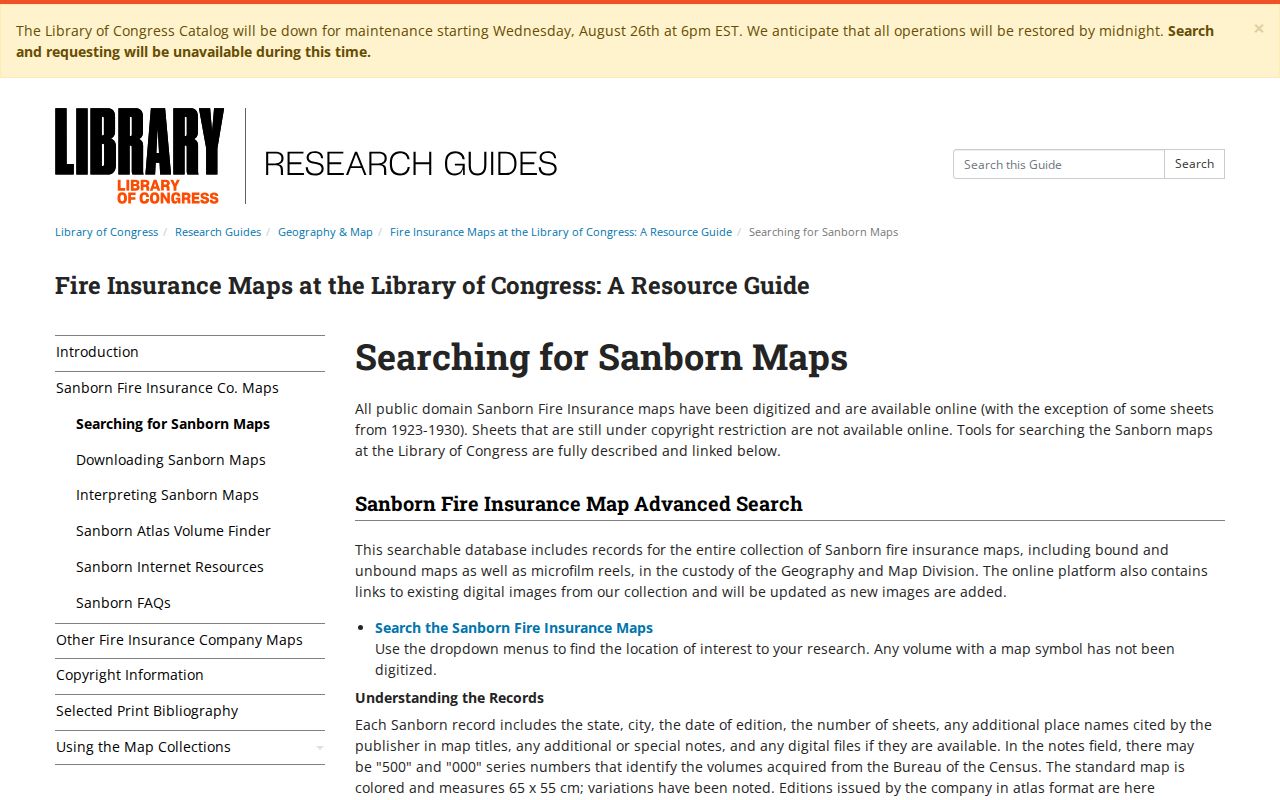 Sanborn map guidance for Portage previous residents