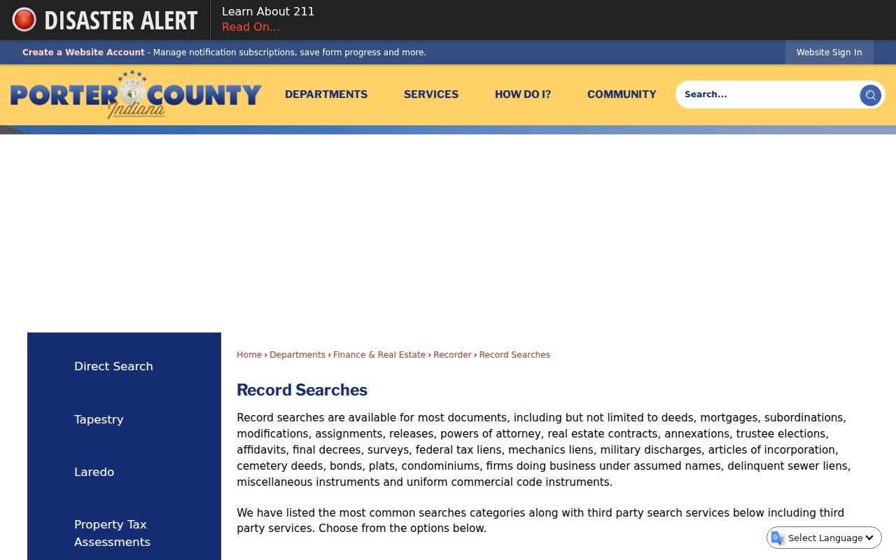 Portage previous residents Recorder search routes